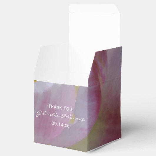 Roze en witte drift bedankdoosjes (Geopend)