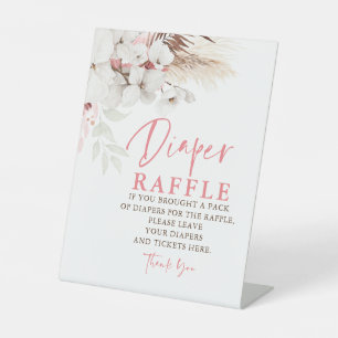 Roze en witte druppels, luierspoelplaats reclamebord met voetstuk