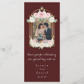 Roze en witte Dusky Blooms Flat Menu (Achterkant)