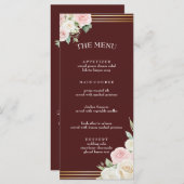 Roze en witte Dusky Blooms Flat Menu (Voorkant / Achterkant)