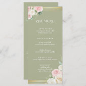 Roze en witte Dusky Blooms Flat Menu (Voorkant / Achterkant)