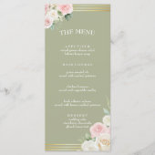 Roze en witte Dusky Blooms Flat Menu (Voorkant)