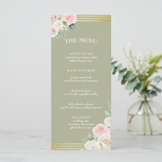 Roze en witte Dusky Blooms Flat Menu