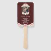 Roze en witte Dusky Blooms Wedding Route Handwaaier (Achterkant)