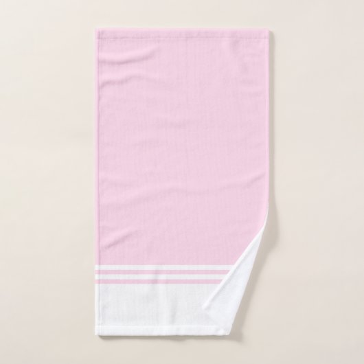 Roze en witte, eenvoudige strips bad handdoek (Handdoek)