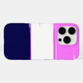 Roze en witte en diepblauw Stripe vormgeving Case-Mate iPhone Case (Achterkant (horizontaal))
