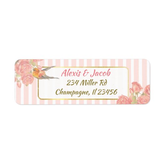 =Roze en witte etiketten voor de terugkeer van vo (Voorkant)