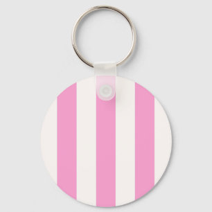 Roze en witte extra grote stripe patroon sleutelhanger