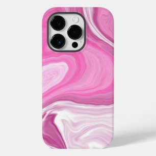 Roze en witte faux marmer Case-Mate iPhone 14 pro hoesje