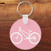 Roze en witte  fietsenSleutelhanger Sleutelhanger (Voorkant)