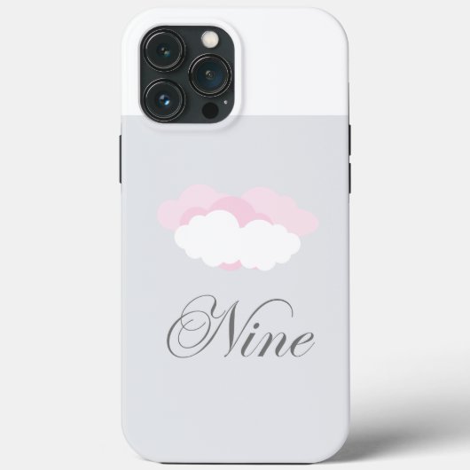 Roze en witte fijne wolken met tekst negen Case-Mate iPhone case (Achterkant)