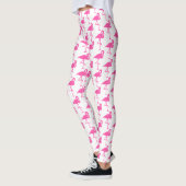 Roze en witte flamingo Leggings (Links)