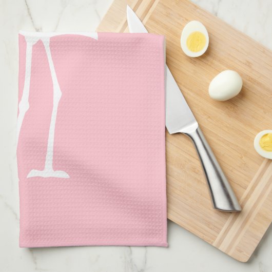 Roze en witte flamingo theedoek (Quarter Fold)