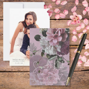 roze en witte flora foto slaat de datum op save the date
