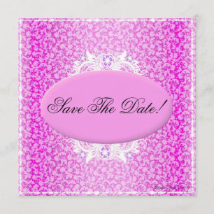 Roze en witte flora sparen de Uitnodiging van de D