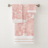 Roze en witte Floral Bad Handdoek (Insitu)