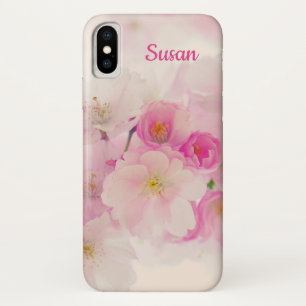 Roze en witte Floral iPhone X Hoesje