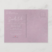 Roze en witte Floral Modern sparen de Datum Aankondigingskaart (Achterkant)