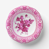 roze en witte Floral Papieren Kommen (Voorkant)