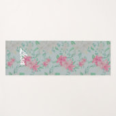 Roze en witte Floral  Yogamat (Voorkant (horizontaal))