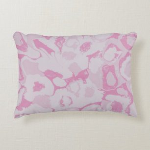Roze en witte florale textiel accent kussen