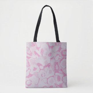Roze en witte florale textiel draagtas