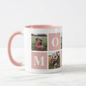 Roze en witte foto Collage Mok mama (Links)