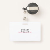 Roze en witte foto-deco geometrisch patroon badge (Achterkant met intrekbare)