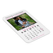 Roze en witte fotokalender bespaart onze datum bru magneet (Rechterzijde)