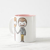 roze en witte gay pride Valentijnsdag mok (Voorkant links)