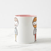 roze en witte gay pride Valentijnsdag mok (Center)
