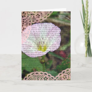 Roze en witte gemengde media, zonder kop binnenin kaart