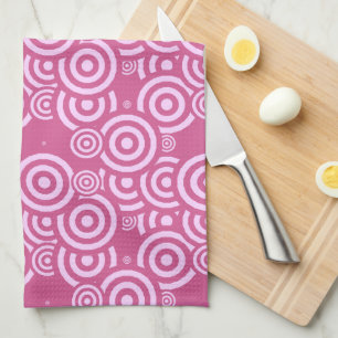 roze en witte geometrische theedoek