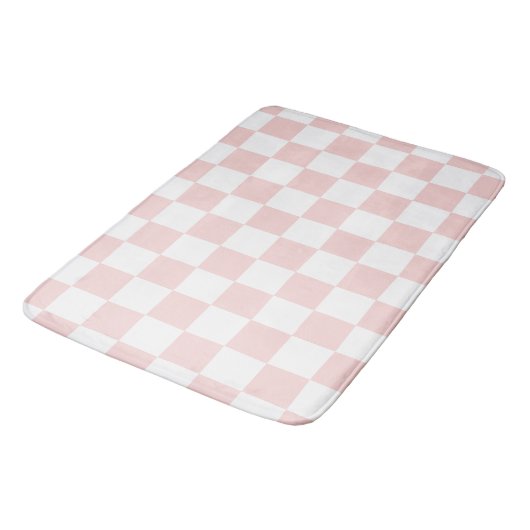 Roze en witte geruite badmat (Gekanteld)