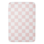 Roze en witte geruite badmat (Voorkant Verticaal)