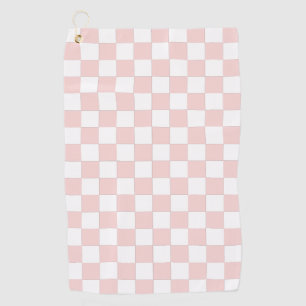 Roze en witte geruite handdoek