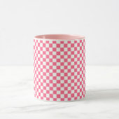 Roze en Witte Geruite Patroon  Mok (Midden)