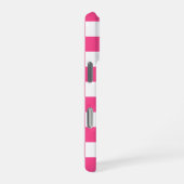 Roze en witte geruite print iPhone hoesje (Rechterkant)