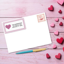 Roze en witte geruite Valentine-hart