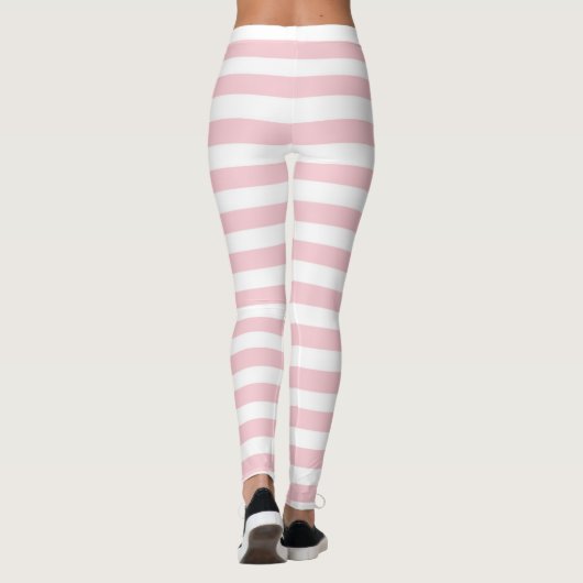 Roze en witte gestreept Leggings (Achterkant)