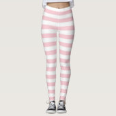 Roze en witte gestreept Leggings (Voorkant)