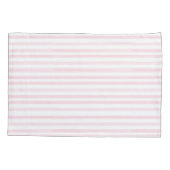 Roze en witte gestreept monogrammen kussensloop (Achterkant)