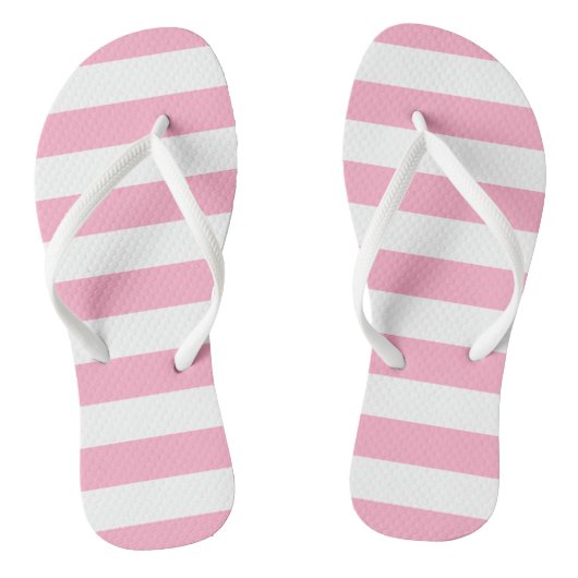 Roze en witte gestreepte Teenslippers (Voetbed)