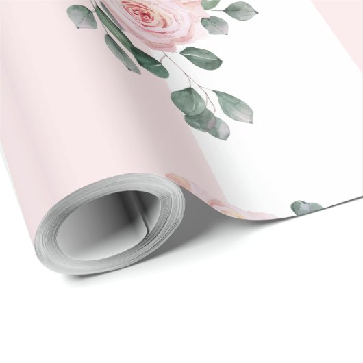 Roze en witte gestreepte waterverfrozen cadeaupapier (Rol Hoek)