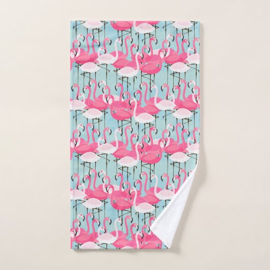 Roze en witte gewassen van vlamingos bad handdoek (Handdoek)