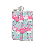 Roze en witte gewassen van vlamingos heupfles (Links)