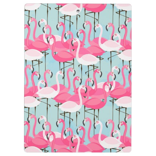 Roze en witte gewassen van vlamingos klembord (Achterkant)