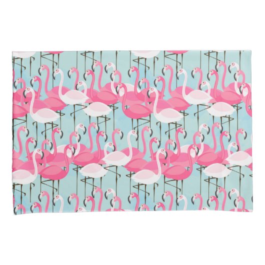 Roze en witte gewassen van vlamingos kussensloop (Voorkant-Rechts)