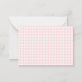 Roze en witte gingang meisjesbriefkaart notitiekaartje (Achterkant)