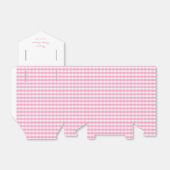 Roze en witte gingham bedankdoosjes (Uitgevouwen)